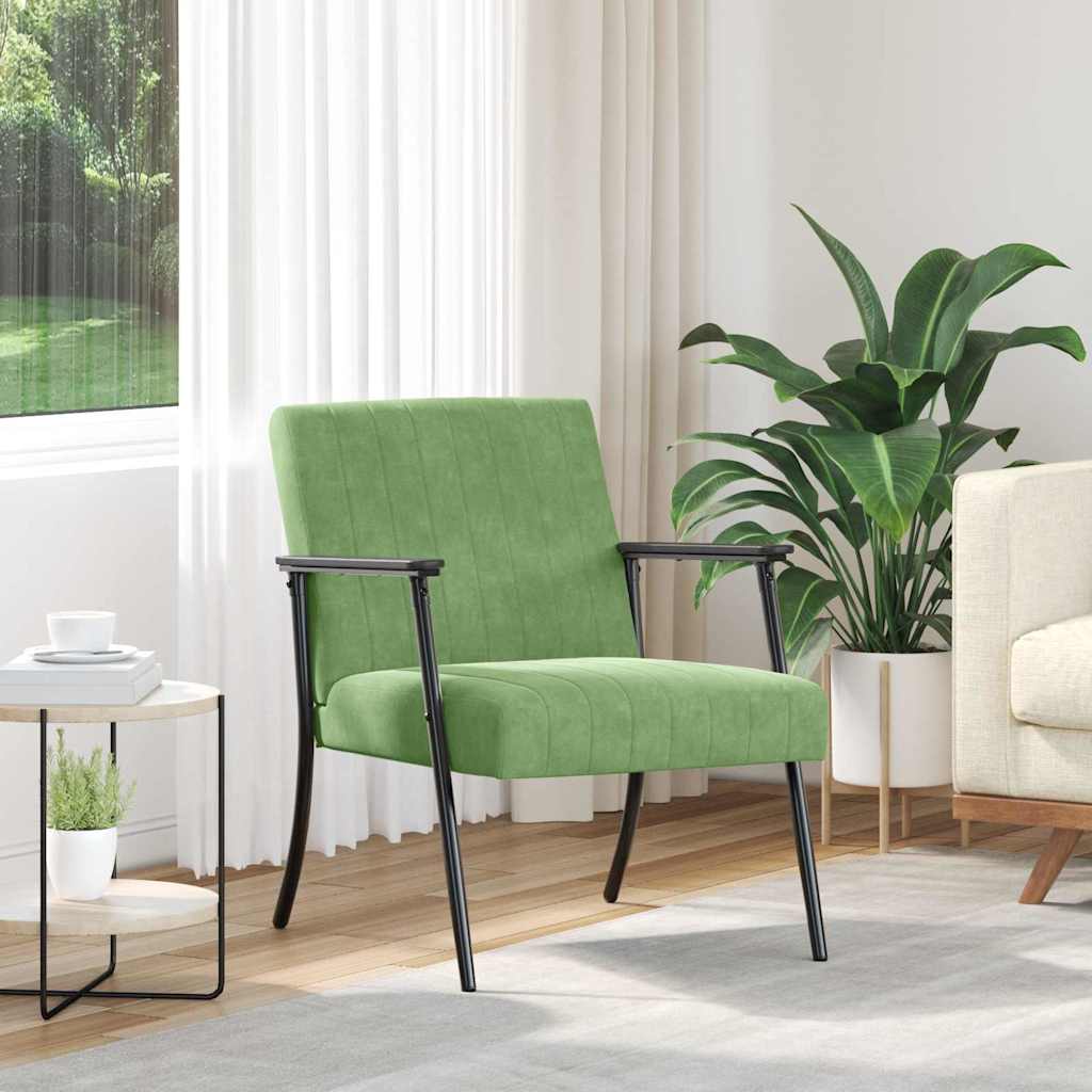 Fauteuil Lichtgroen 59 x 75 x 78 cm Fluweel is nu te koop bij PeponiXL, paradijselijk wonen!