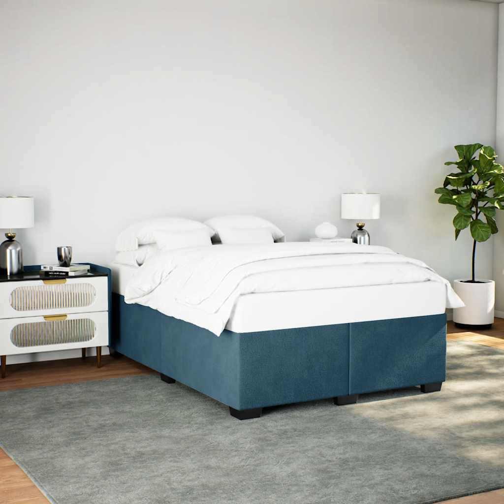 Bedframe fluweel blauw 140x190 cm is nu te koop bij PeponiXL, paradijselijk wonen!
