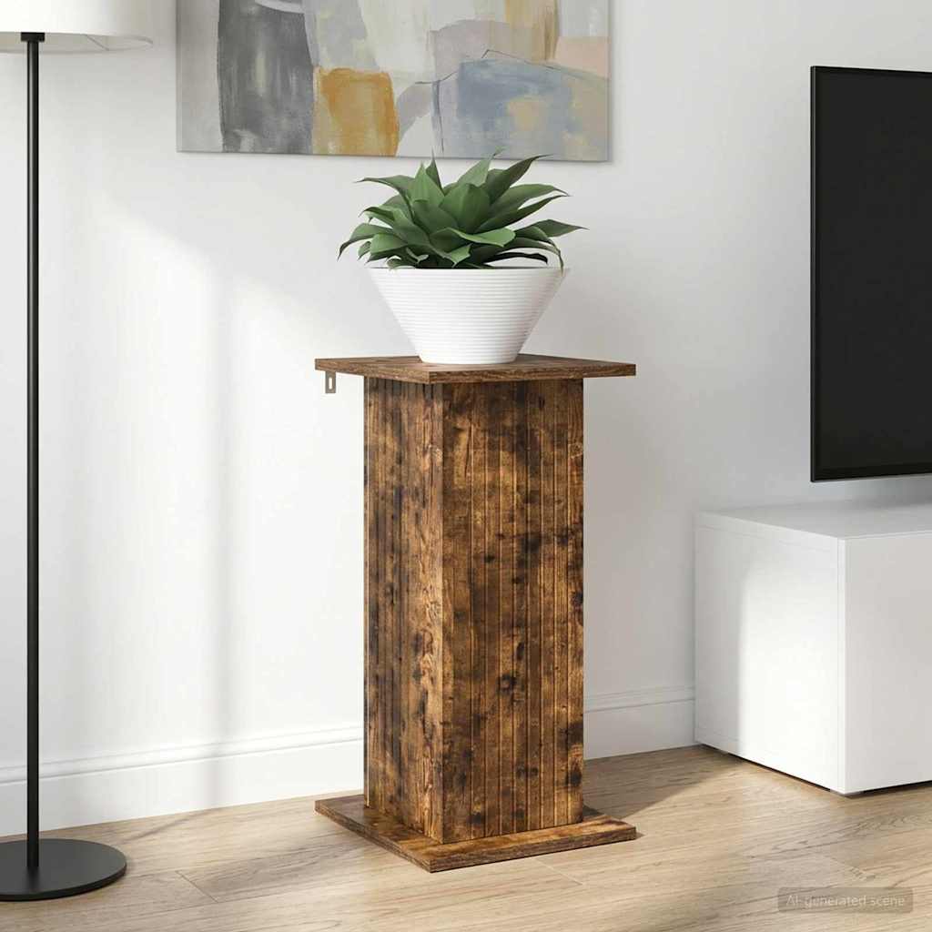 Plantenstandaard Gerookt eiken 30,5 x 30 x 60,5 cm Bewerkt hout is nu te koop bij PeponiXL, paradijselijk wonen!