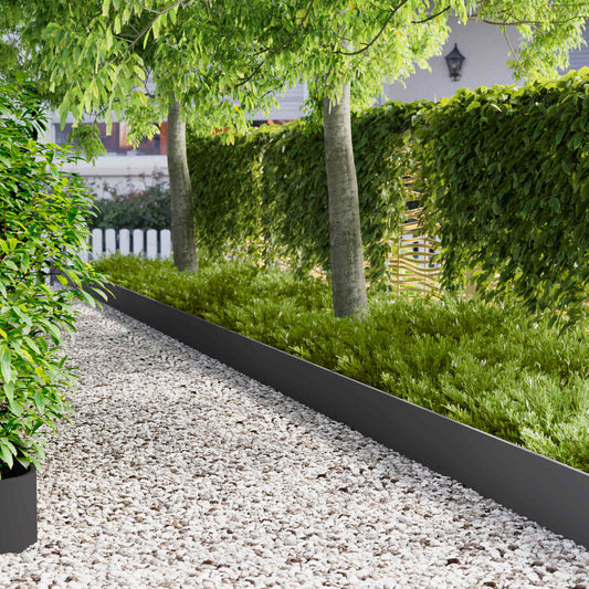 Gazonrand 20 pcs 103 x 25 cm Staal Zwart is nu te koop bij PeponiXL, paradijselijk wonen!