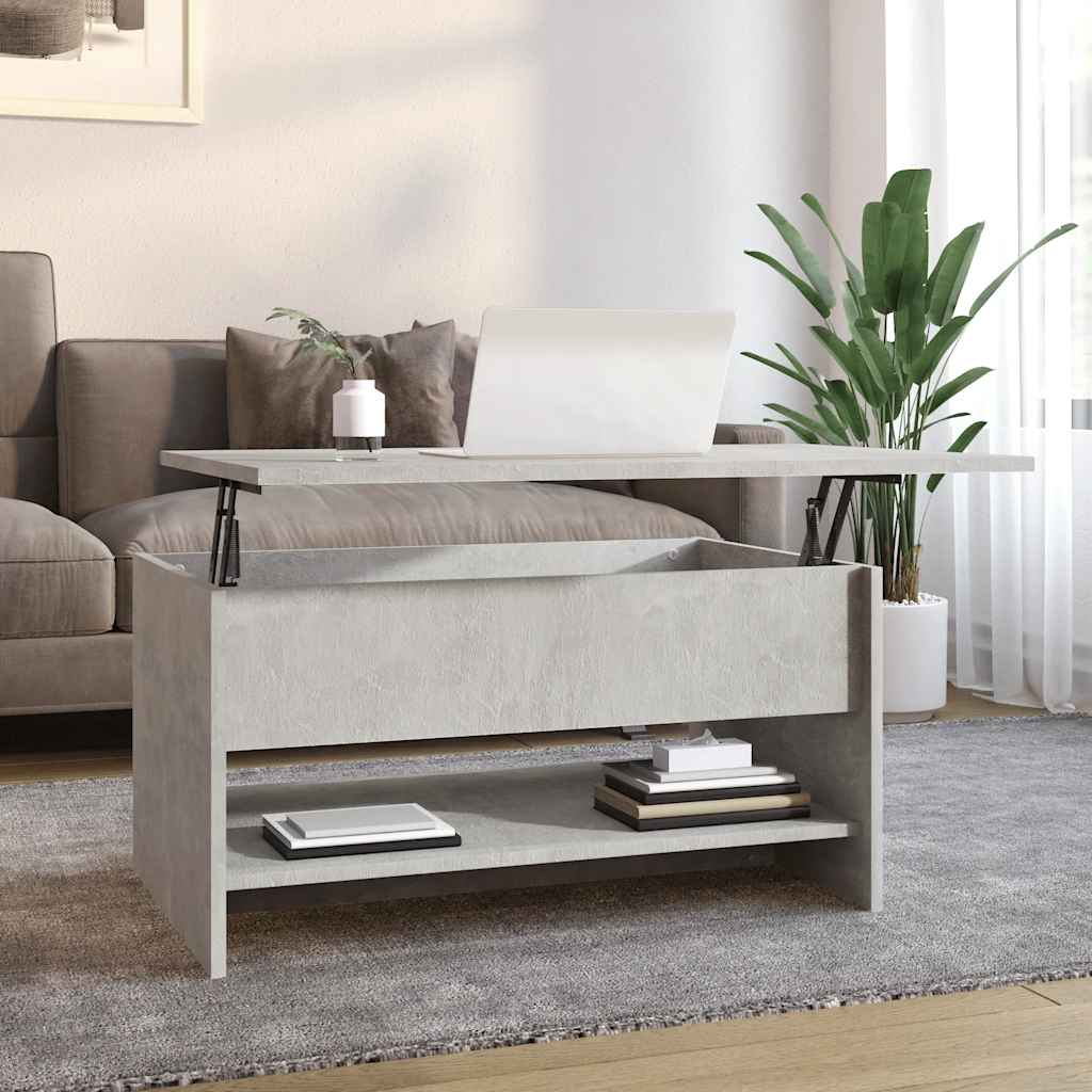 Salontafel 80x50x40 cm bewerkt hout betongrijs is nu te koop bij PeponiXL, paradijselijk wonen!