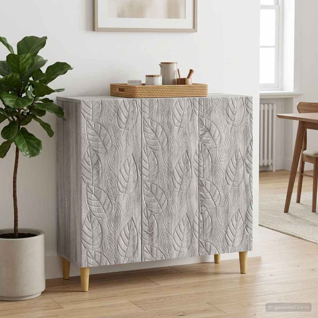 Dressoir Grijs Sonoma 89 x 34,5 x 80 cm Bewerkt hout is nu te koop bij PeponiXL, paradijselijk wonen!
