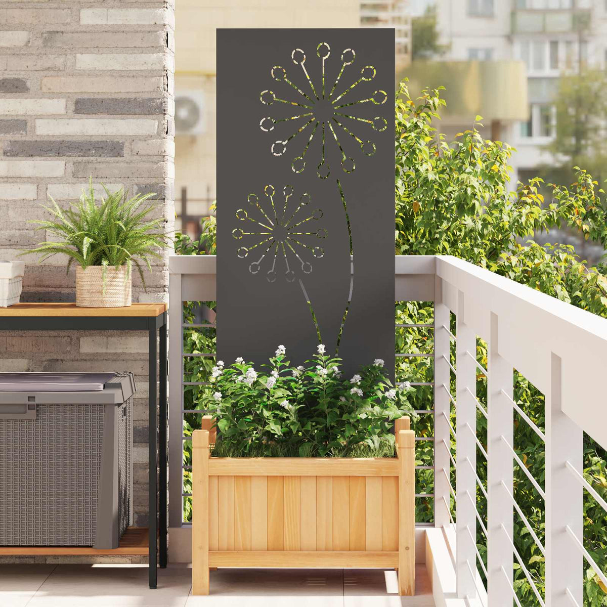Tuin Privacy Screen Zwart 50 x 140 cm Koudgewalst staal is nu te koop bij PeponiXL, paradijselijk wonen!
