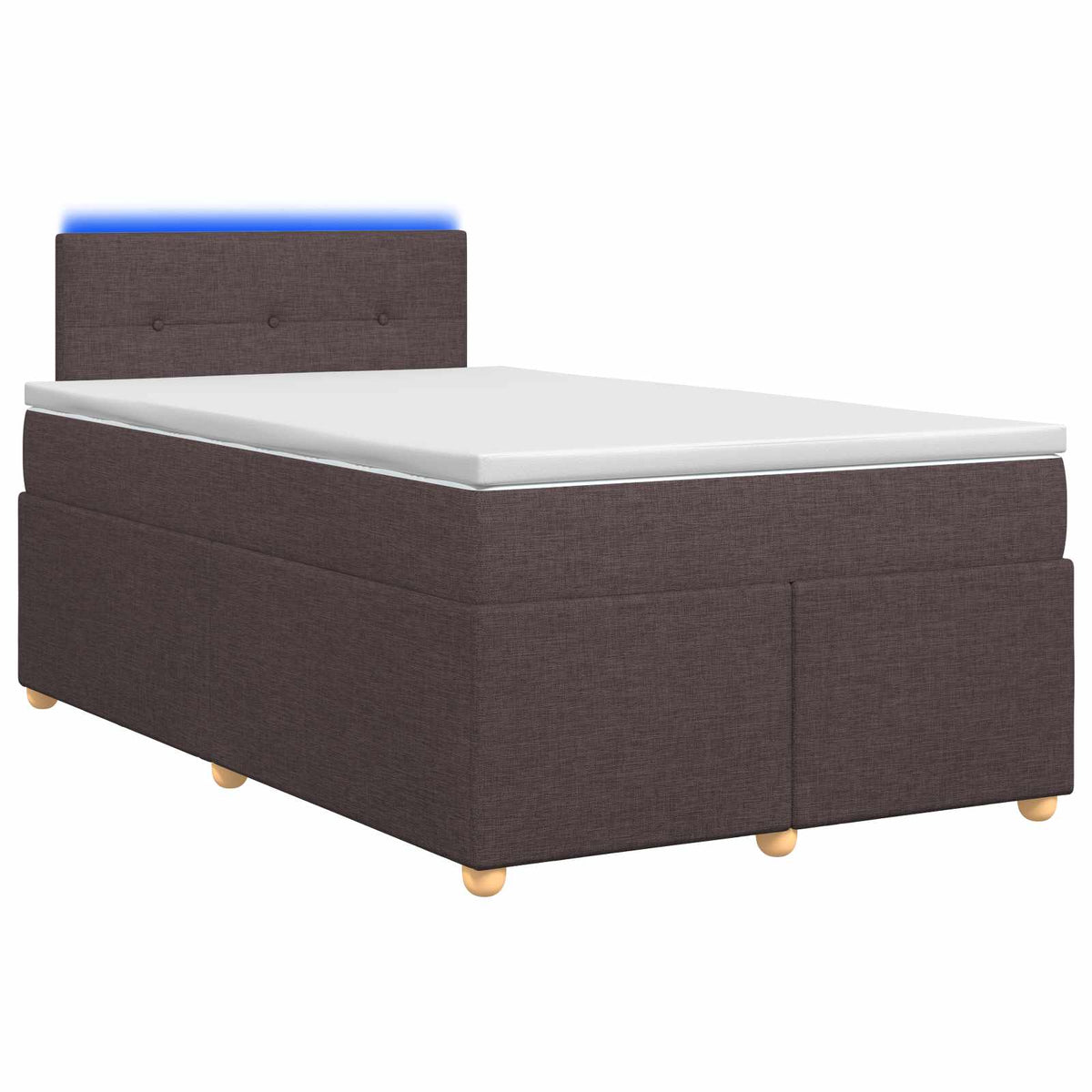 Boxspringbed met matras Donkerbruin 120 x 200 cm Stof is nu te koop bij PeponiXL, paradijselijk wonen!