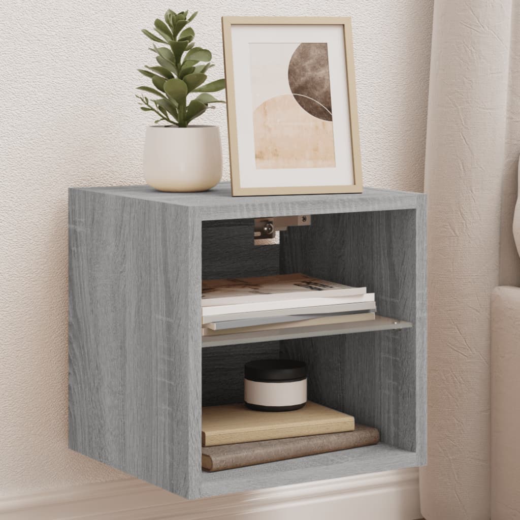 Tv-wandmeubels met LED 2 st 30x28,5x30 cm grijs sonoma eiken is nu te koop bij PeponiXL, paradijselijk wonen!