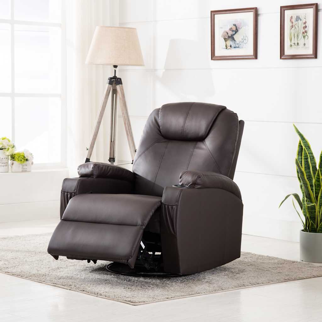 Massagestoel schommelend kunstleer bruin is nu te koop bij PeponiXL, paradijselijk wonen!