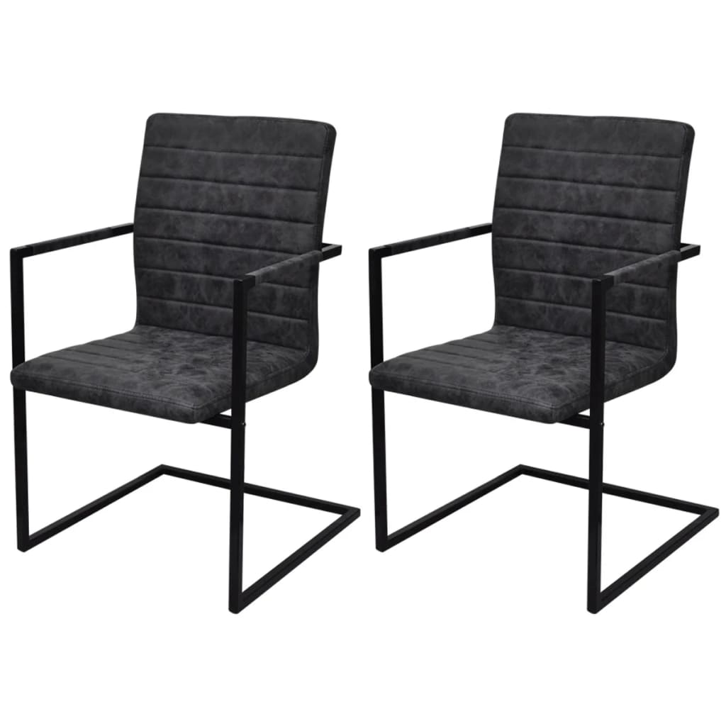 Eetkamerstoelen 2 st kunstleer zwart is nu te koop bij PeponiXL, paradijselijk wonen!