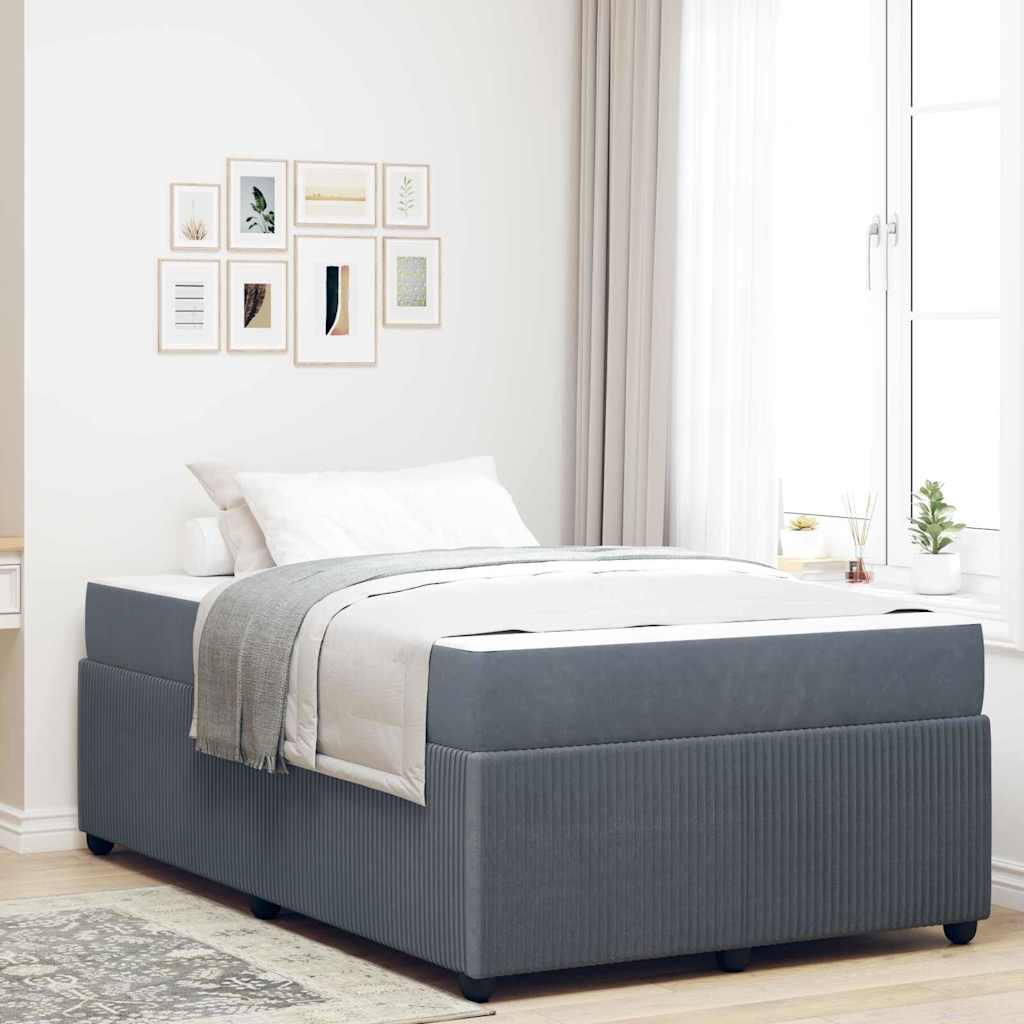 Bedframe met matras Donkergrijs 120 x 190 cm Stof is nu te koop bij PeponiXL, paradijselijk wonen!