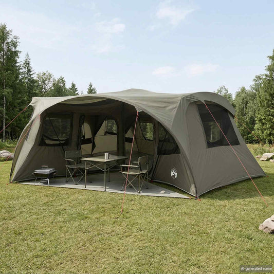 Gezinstent met regenzeil waterdicht 6-persoons Legergroen is nu te koop bij PeponiXL, paradijselijk wonen!