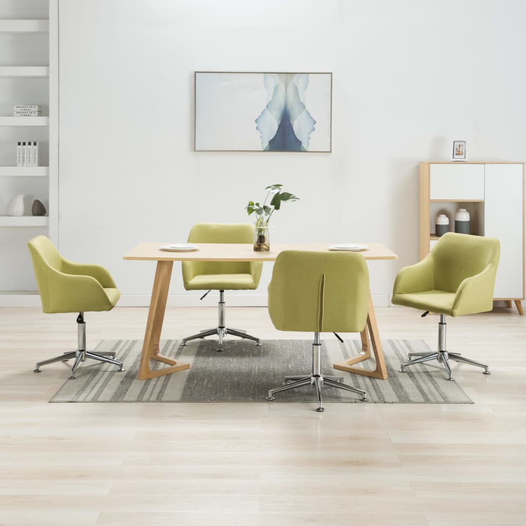 Eetkamerstoelen 4 st draaibaar stof groen is nu te koop bij PeponiXL, paradijselijk wonen!