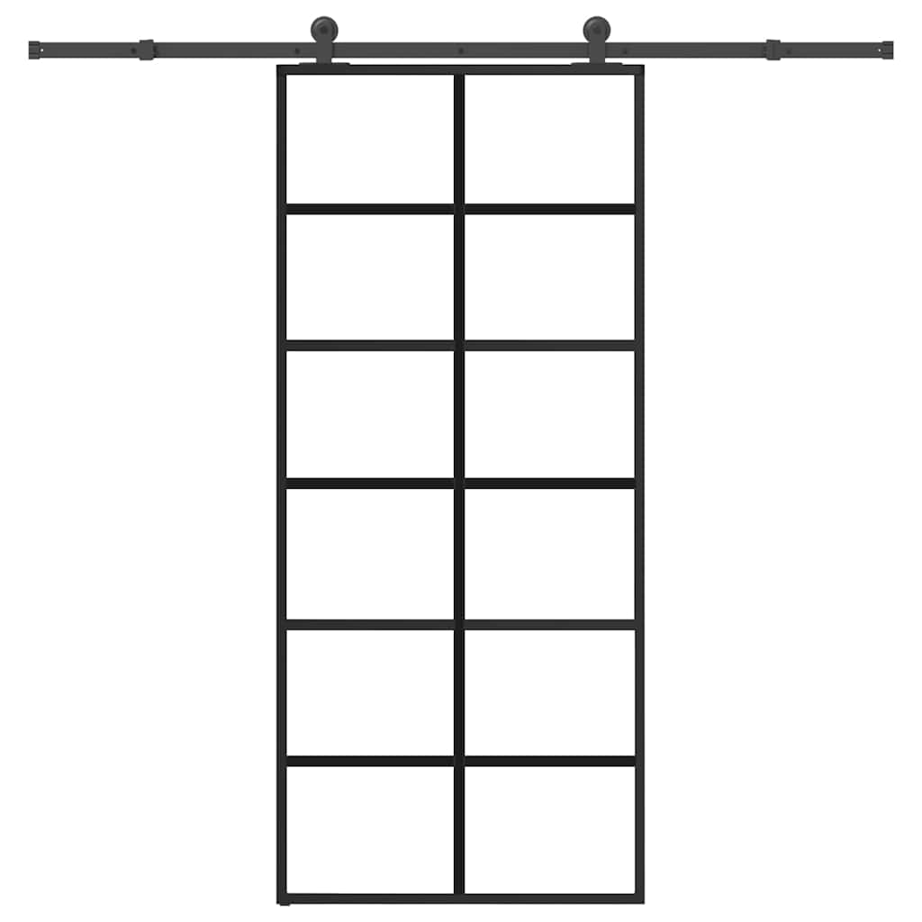 Schuifdeur met beslag 90x205 cm ESG-glas en aluminium is nu te koop bij PeponiXL, paradijselijk wonen!