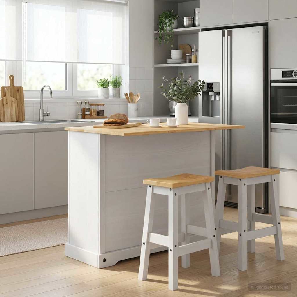 Keukenopslag 2 pcs Wit en Honing Was Massief dennenhout is nu te koop bij PeponiXL, paradijselijk wonen!