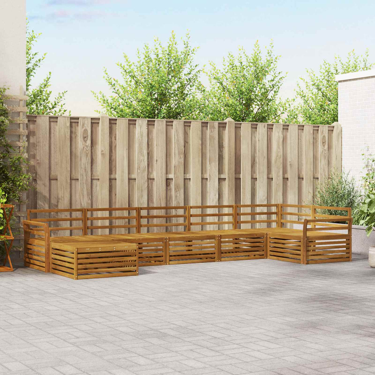 Buiten bankenset 7 pcs Naturel is nu te koop bij PeponiXL, paradijselijk wonen!
