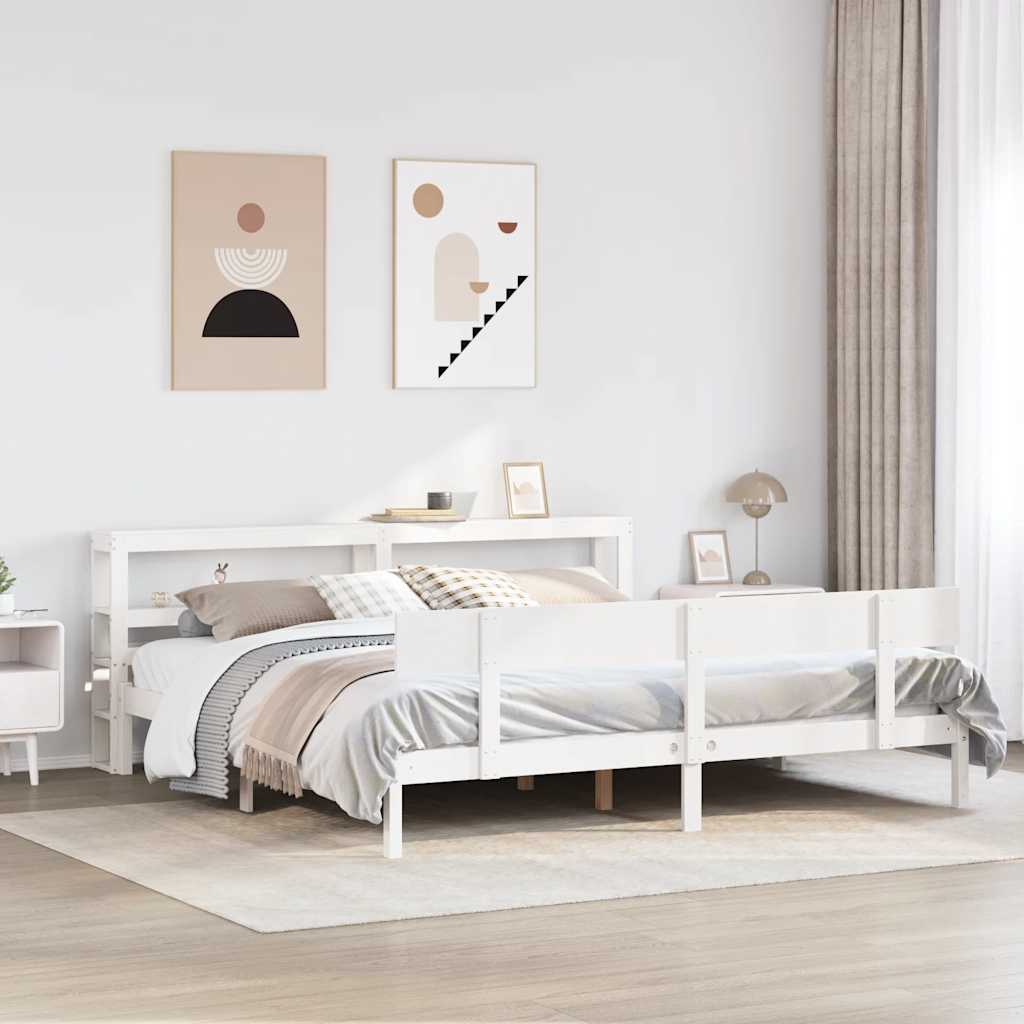 Bedframe zonder matras massief grenenhout wit 180x200 cm is nu te koop bij PeponiXL, paradijselijk wonen!