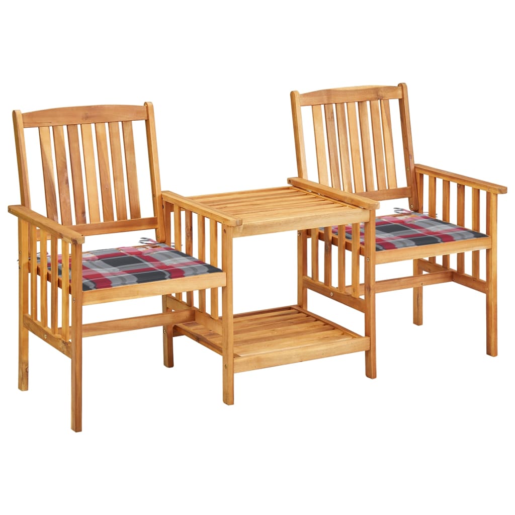 Tuinstoelen met tafeltje en kussens massief acaciahout is nu te koop bij PeponiXL, paradijselijk wonen!