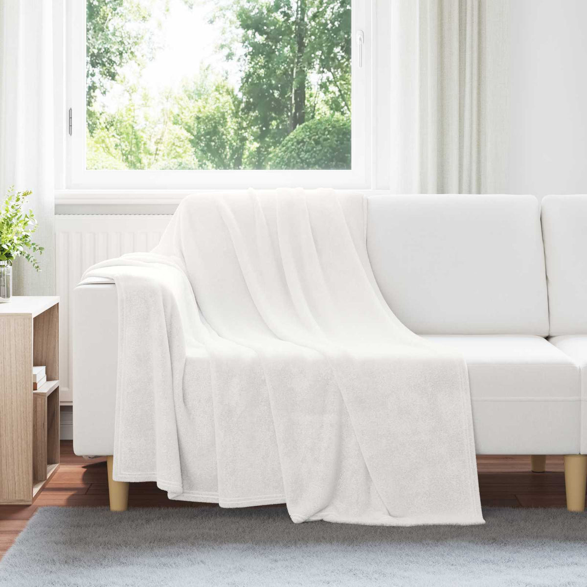 Gooi Deken Wit 150 x 200 cm Fleece is nu te koop bij PeponiXL, paradijselijk wonen!