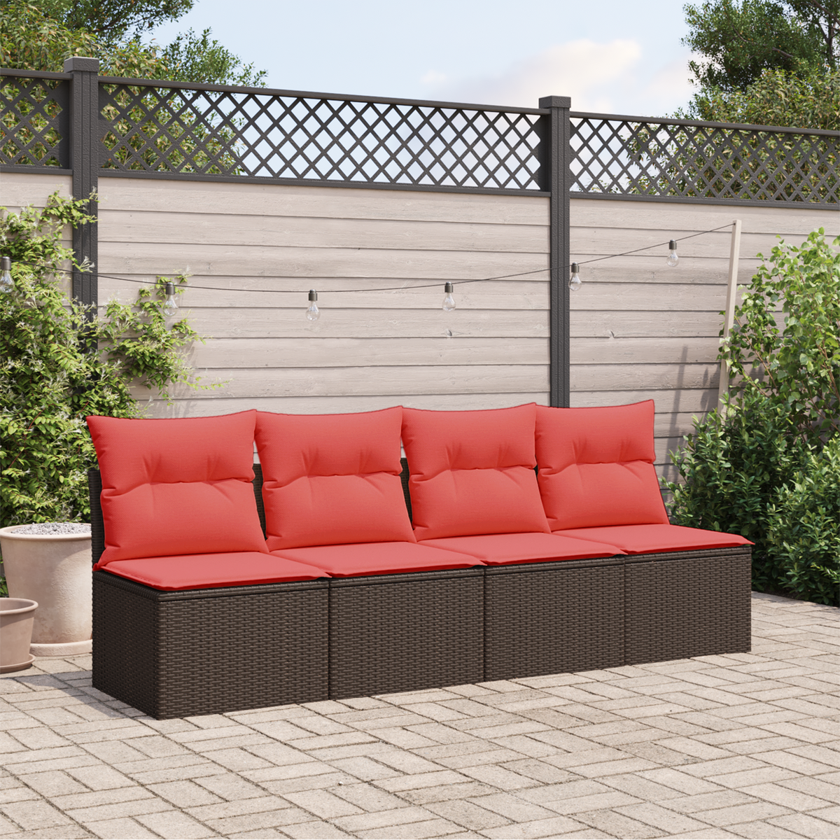 | Tuinbank | met kussen Bruin 227 x 62 x 69 cm poly rattan is nu te koop bij PeponiXL, paradijselijk wonen!
