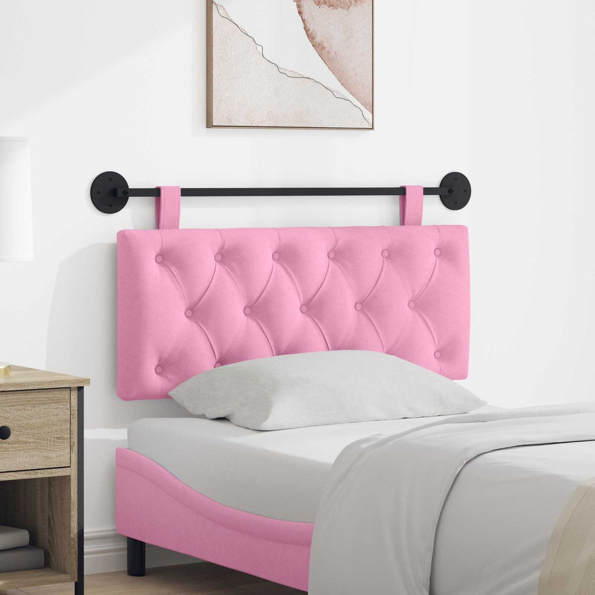 Hangend hoofdbord Roze Stof is nu te koop bij PeponiXL, paradijselijk wonen!