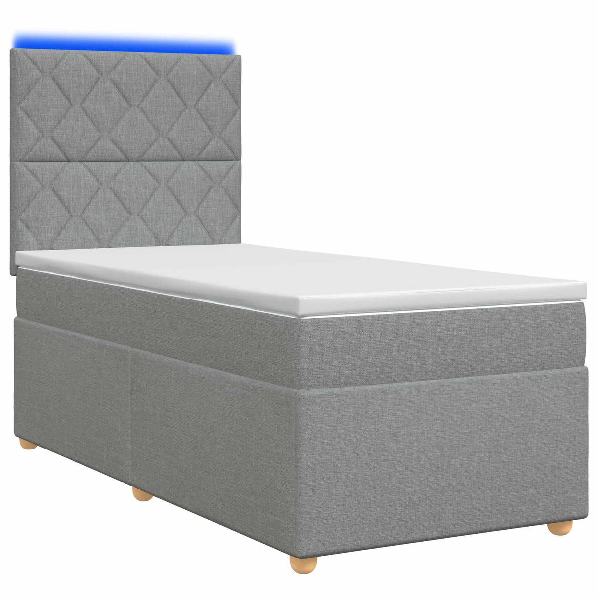 Boxspringbed met matras Lichtgrijs 100 x 200 cm Stof is nu te koop bij PeponiXL, paradijselijk wonen!