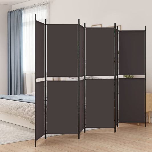Kamerscherm met 6 panelen 300x200 cm stof bruin is nu te koop bij PeponiXL, paradijselijk wonen!