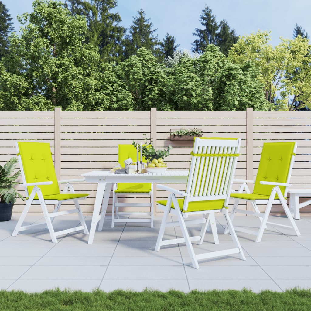 Tuinstoelkussens 6 st hoge rug 120x50x3 cm stof heldergroen is nu te koop bij PeponiXL, paradijselijk wonen!
