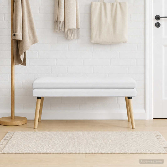 Dubbel Laagige Bank Wit 110 x 40 x 47 cm Stof is nu te koop bij PeponiXL, paradijselijk wonen!