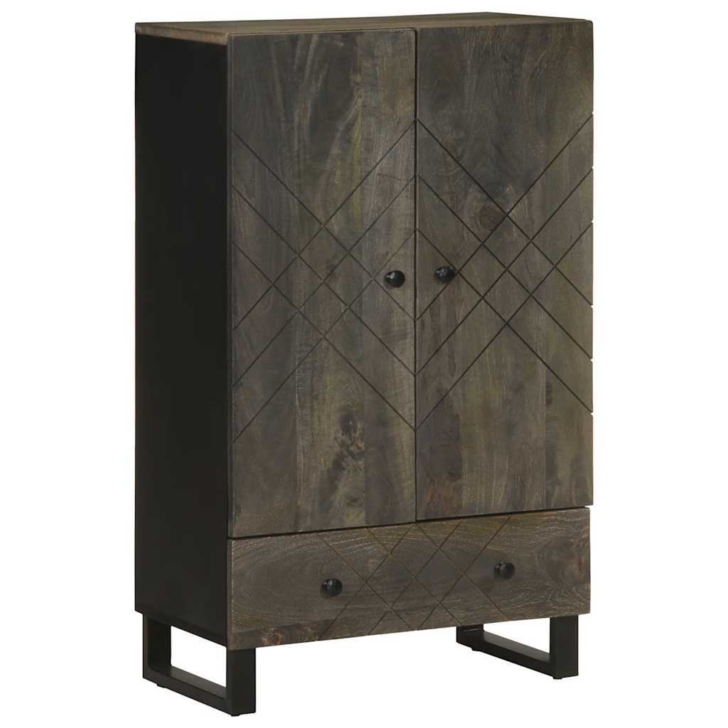 Hoge kast 60x33x100 cm massief mangohout zwart is nu te koop bij PeponiXL, paradijselijk wonen!