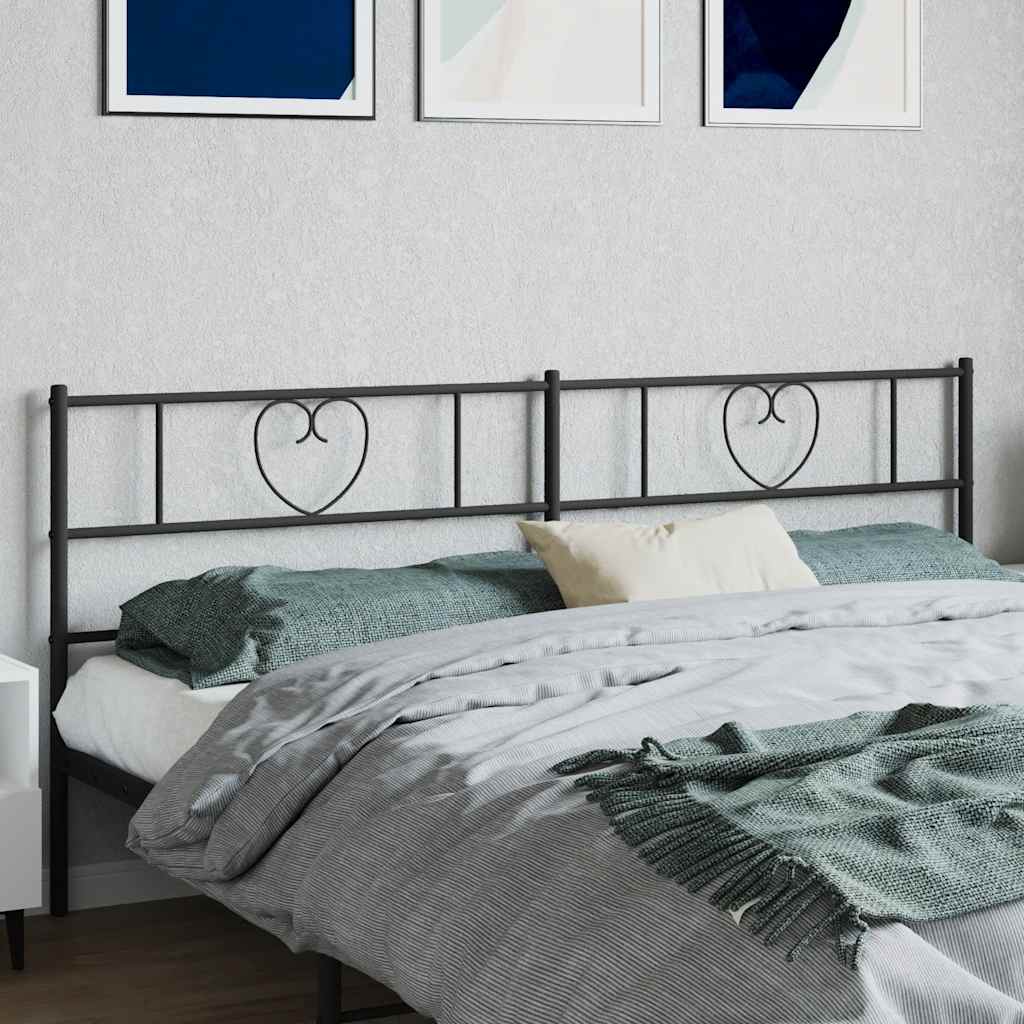 Vervangend hoofdbord 180 cm metaal zwart is nu te koop bij PeponiXL, paradijselijk wonen!