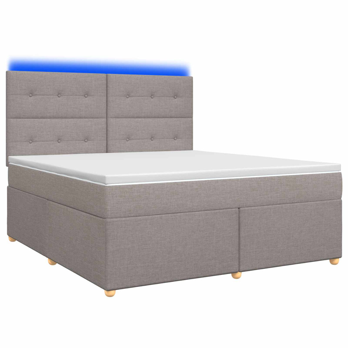 Boxspringbed met matras met hoofdeinde Taupe 180 x 200 cm Stof is nu te koop bij PeponiXL, paradijselijk wonen!