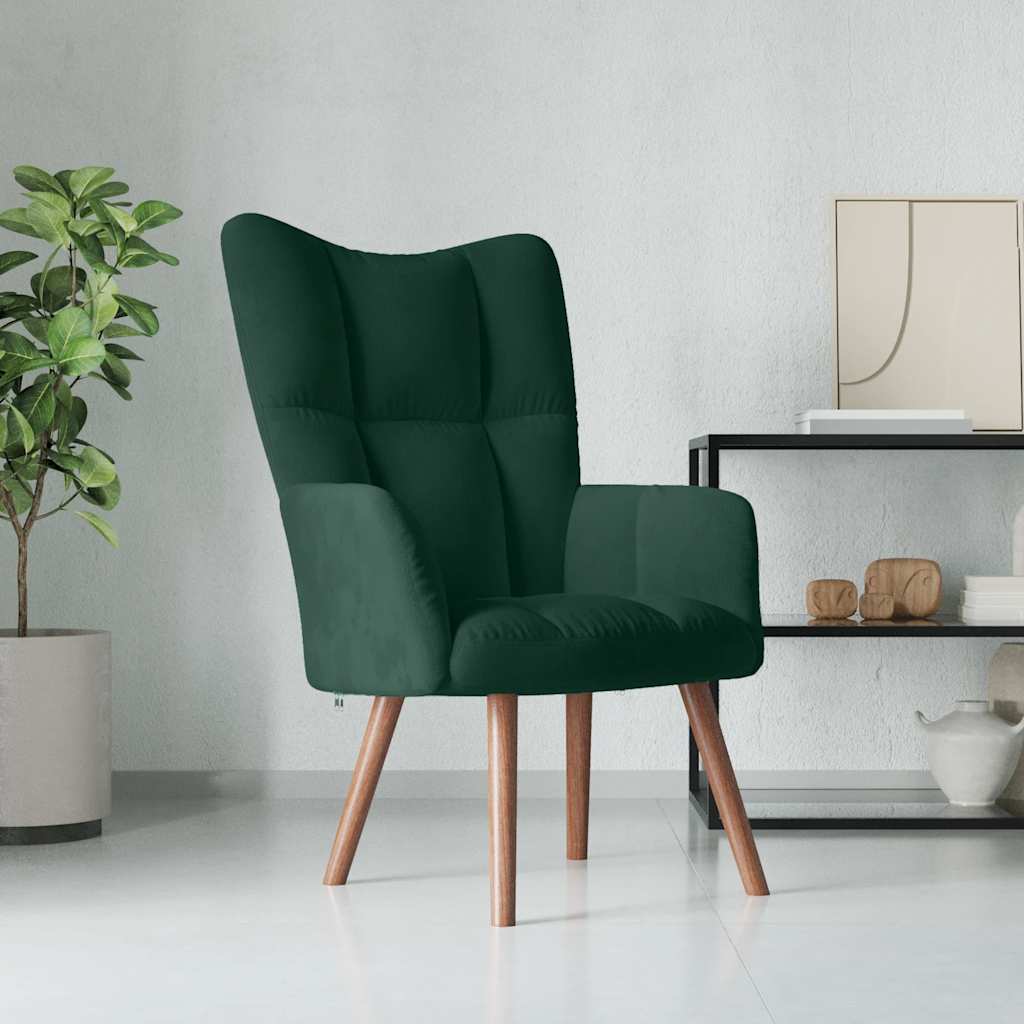 Relaxstoel fluweel donkergoen is nu te koop bij PeponiXL, paradijselijk wonen!
