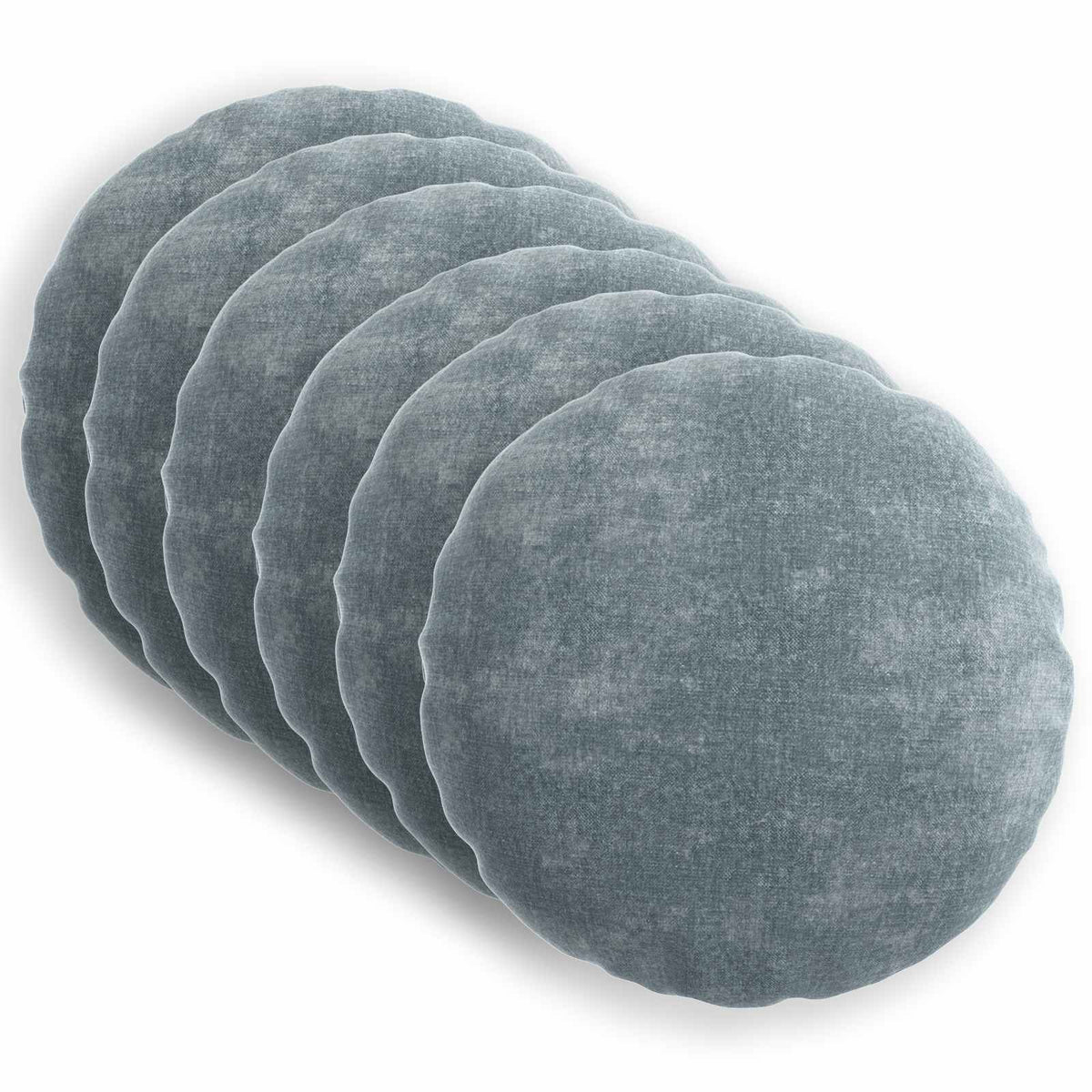 Kussensloop 6 st HEERLEN Lichtblauw Ø 60 cm Chenille Stof is nu te koop bij PeponiXL, paradijselijk wonen!