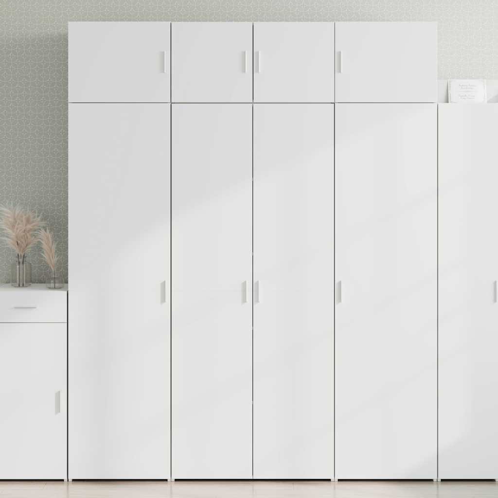 Opbergkast 80x42,5x225 cm bewerkt hout wit is nu te koop bij PeponiXL, paradijselijk wonen!