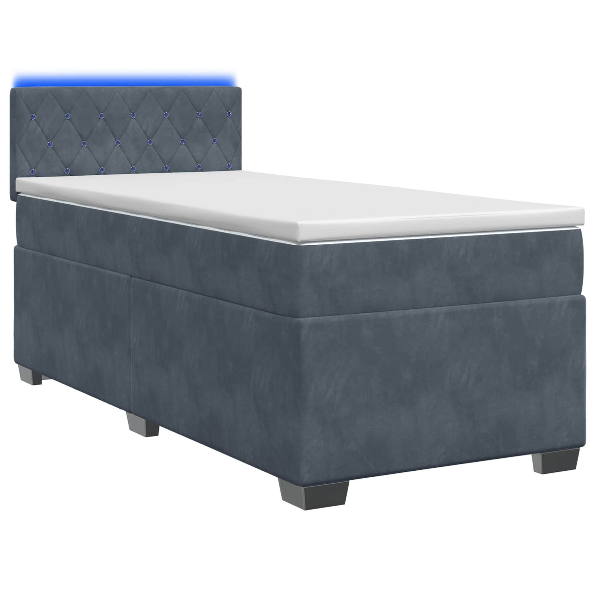 Boxspring Bed met Matras en LED Donkergrijs 80 x 200 cm fluweel is nu te koop bij PeponiXL, paradijselijk wonen!