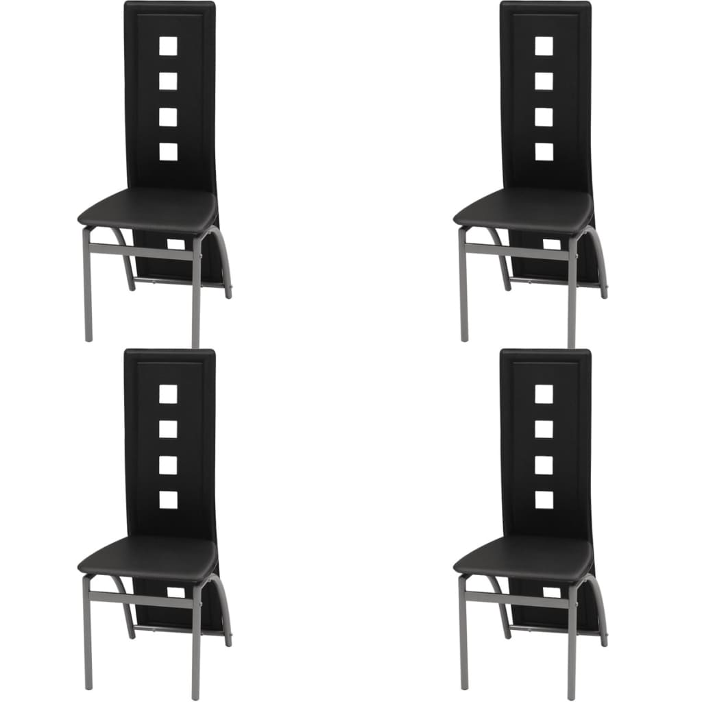 Eetkamerstoelen 4 st kunstleer zwart is nu te koop bij PeponiXL, paradijselijk wonen!