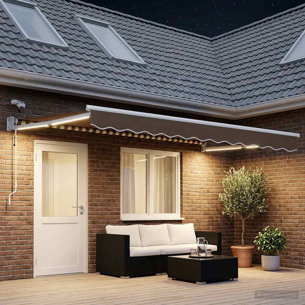 Elektrisch Uittrekbaar Zonnescherm Taupe is nu te koop bij PeponiXL, paradijselijk wonen!