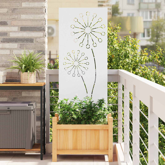 Tuin Privacy Screen Fretwerk Wit 50 x 140 cm Koudgewalst staal is nu te koop bij PeponiXL, paradijselijk wonen!
