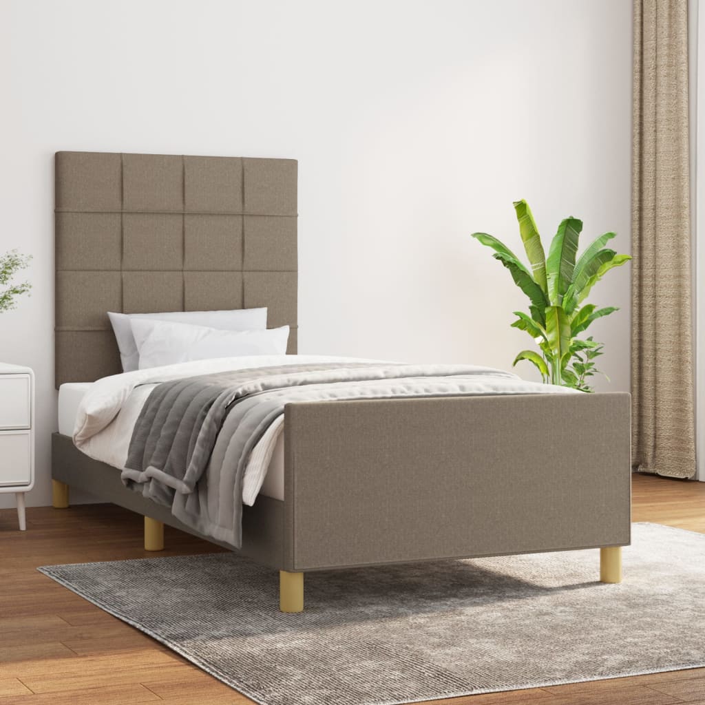 Bedframe zonder matras 100x200 cm stof taupe is nu te koop bij PeponiXL, paradijselijk wonen!