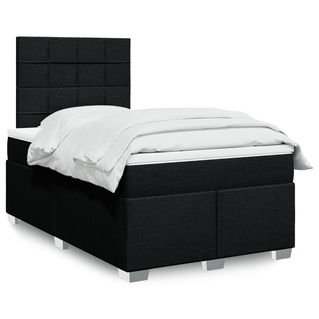 Boxspring met matras stof zwart 120x190 cm is nu te koop bij PeponiXL, paradijselijk wonen!