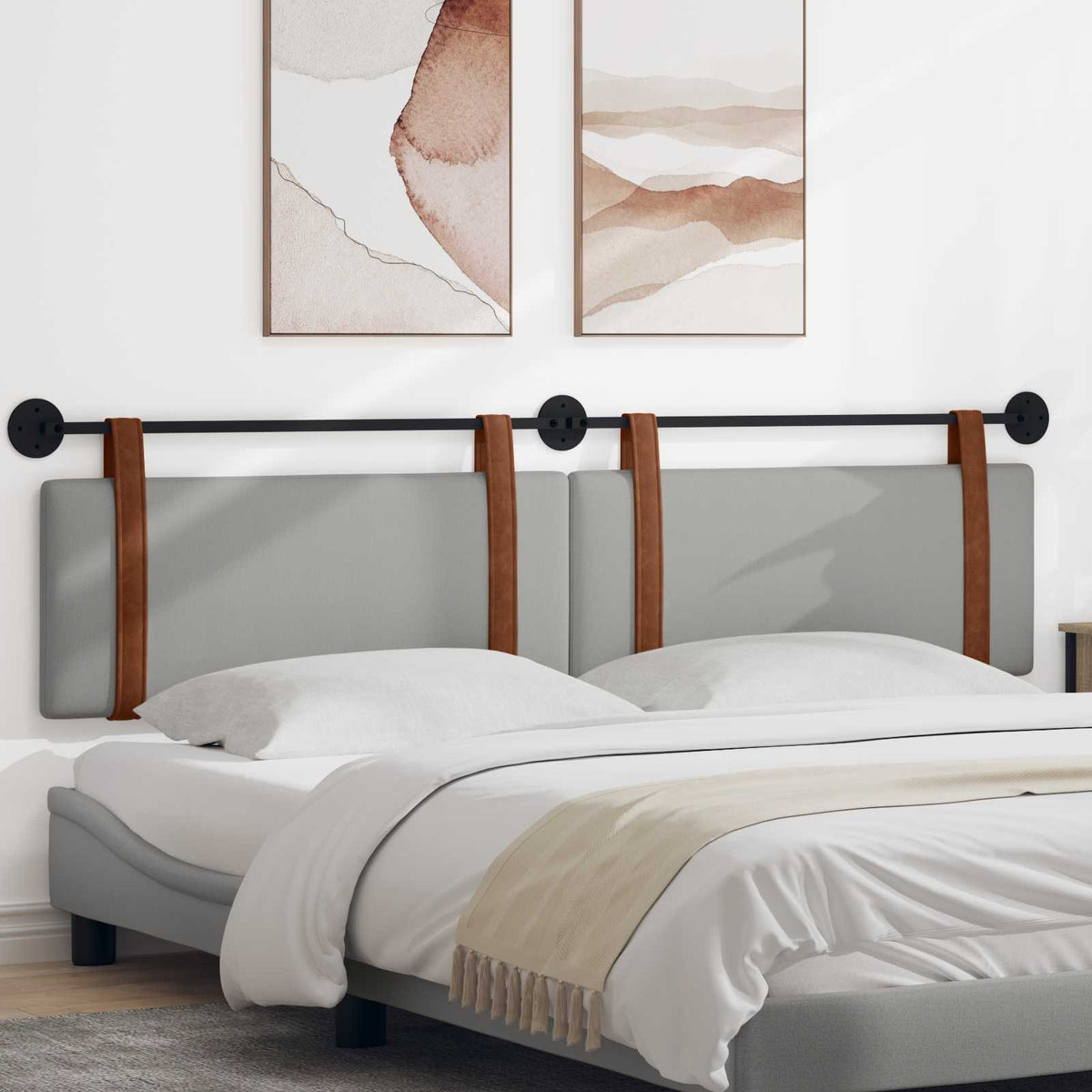 Hangend hoofdbord Wolkengrijs Antiek PU is nu te koop bij PeponiXL, paradijselijk wonen!
