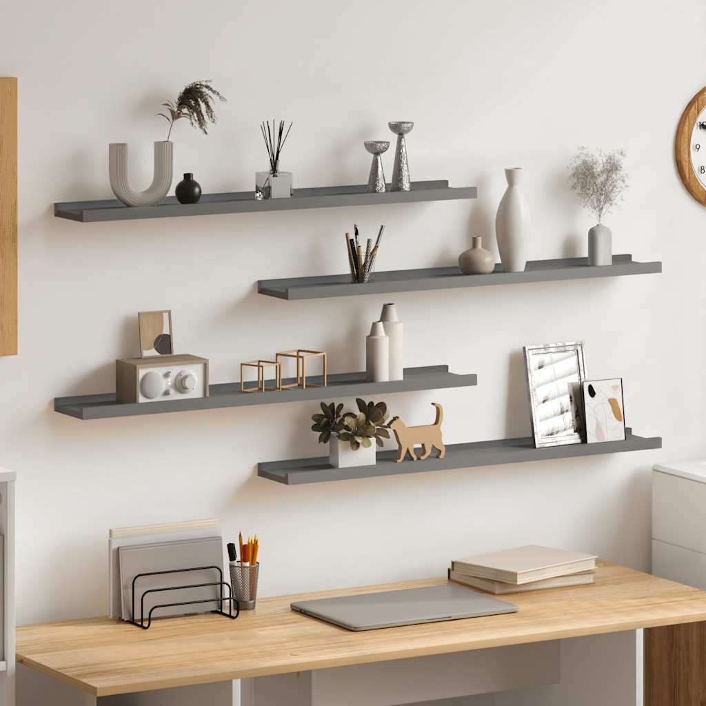 Wandschappen 4 st 80x9x3 cm grijs is nu te koop bij PeponiXL, paradijselijk wonen!