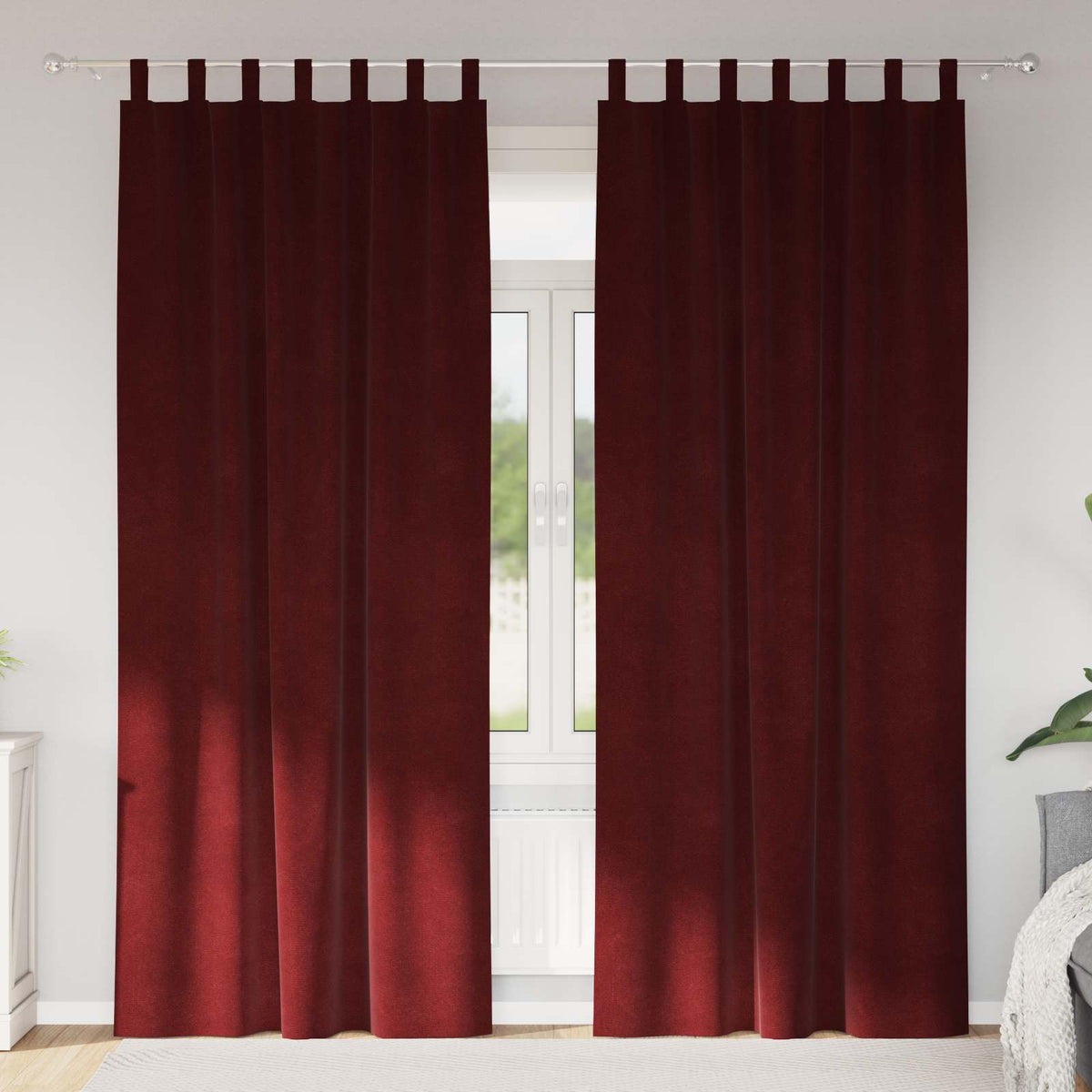 Verduisterende gordijnen 2 pcs Wijnrood 140 x 225 cm Fluweel is nu te koop bij PeponiXL, paradijselijk wonen!