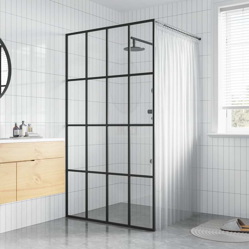 Inloopdouchewand 100x195 cm transparant gehard glas is nu te koop bij PeponiXL, paradijselijk wonen!