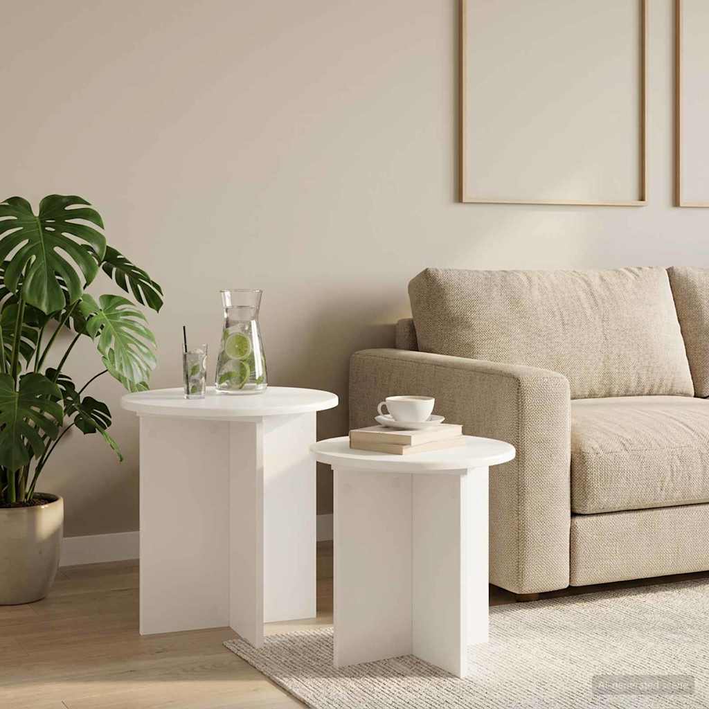 Bijzettafelset met opslag 2 pcs Geconstrueerd hout is nu te koop bij PeponiXL, paradijselijk wonen!