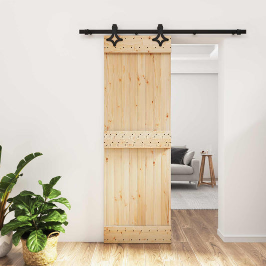 Schuifdeur Naturel en Zwart 70 x 210 cm Massief Grenenhout is nu te koop bij PeponiXL, paradijselijk wonen!