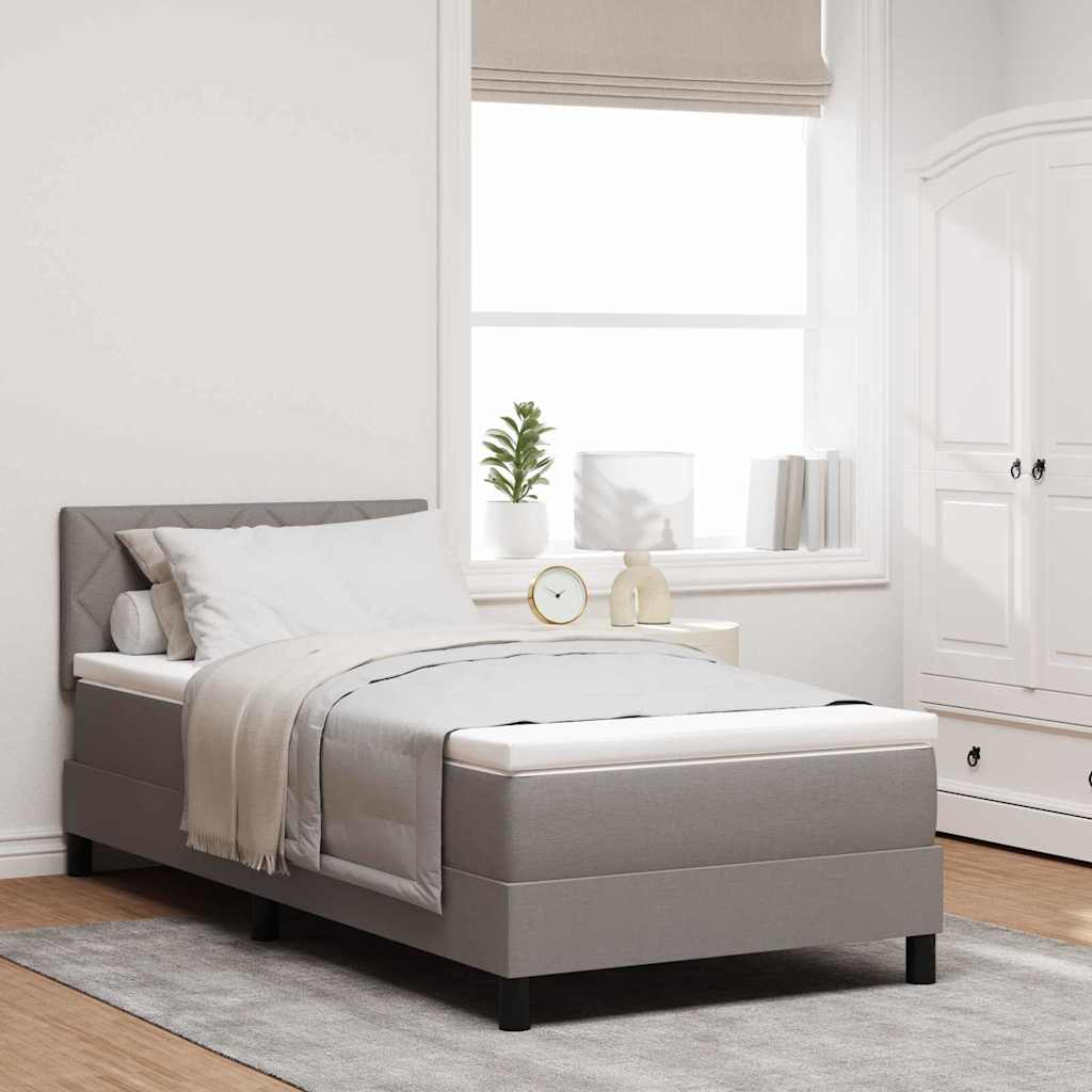 Boxspring bed met matras met LED Taupe 90 x 200 cm Stof is nu te koop bij PeponiXL, paradijselijk wonen!