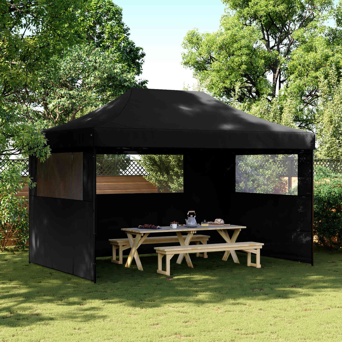 Partytent Zwart 292 x 440 x 315 cm Oxford Stof is nu te koop bij PeponiXL, paradijselijk wonen!