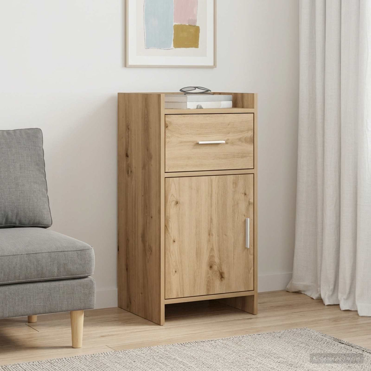 Dressoir Artisanaal eiken 40 x 36 x 80 cm Bewerkt hout is nu te koop bij PeponiXL, paradijselijk wonen!