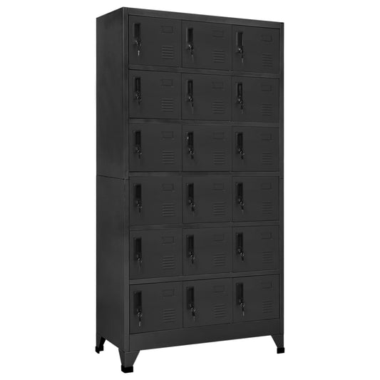 Lockerkast 90x40x180 cm staal antracietkleurig is nu te koop bij PeponiXL, paradijselijk wonen!