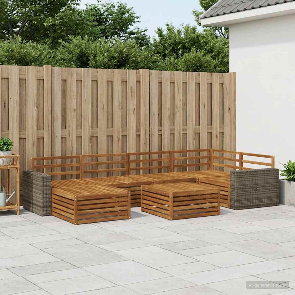 Buiten bankenset 7 pcs Naturel is nu te koop bij PeponiXL, paradijselijk wonen!
