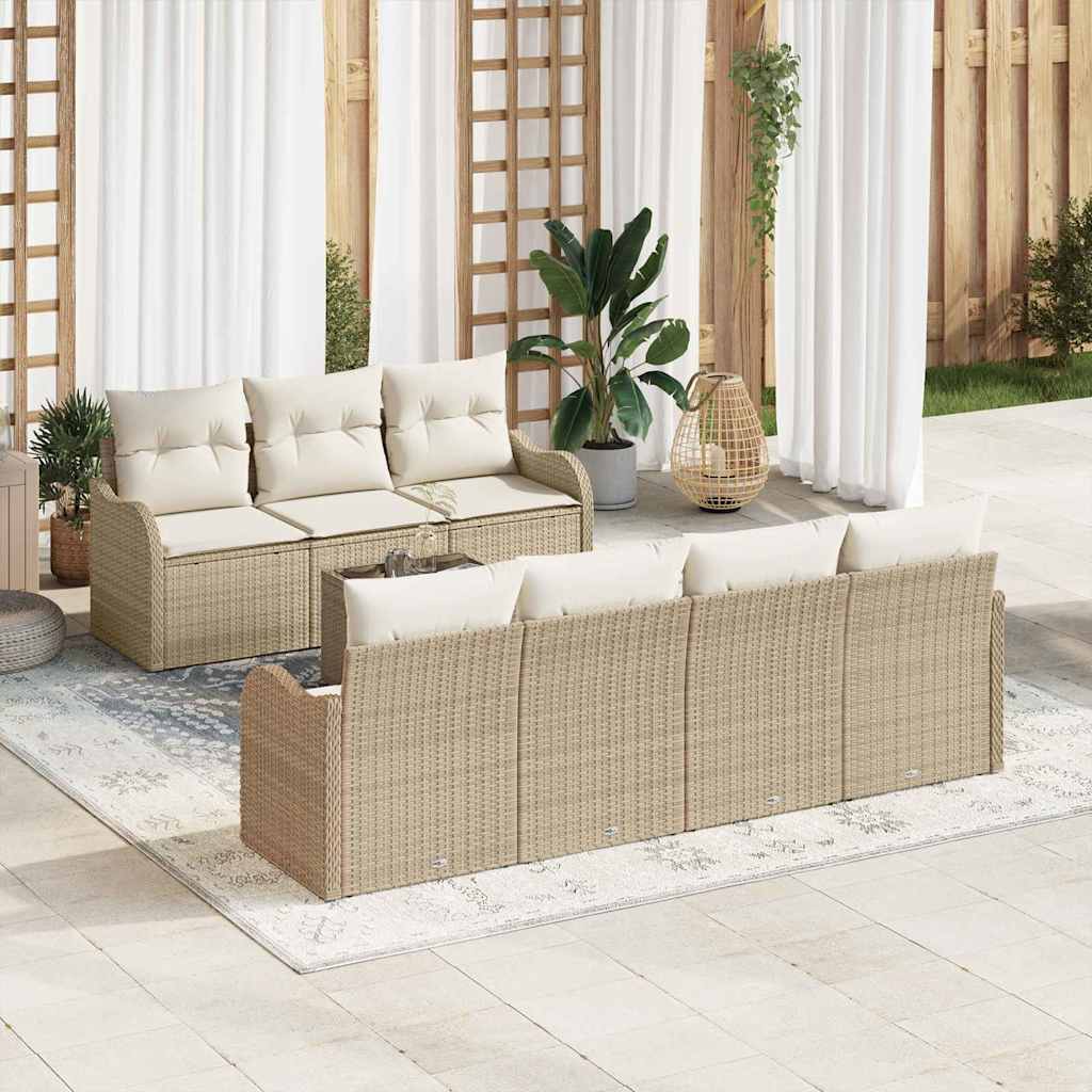 Tuin Sofa Set Beige 55 x 55 x 37 cm poly rattan is nu te koop bij PeponiXL, paradijselijk wonen!